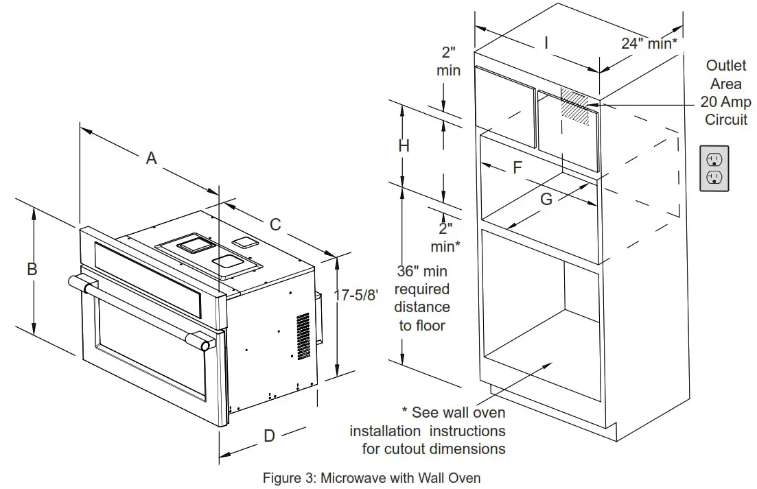 FRIGIDAIRE PMBD3080AF 30 Inch Built In Convection Microwave Oven - Cabinet Installation 2