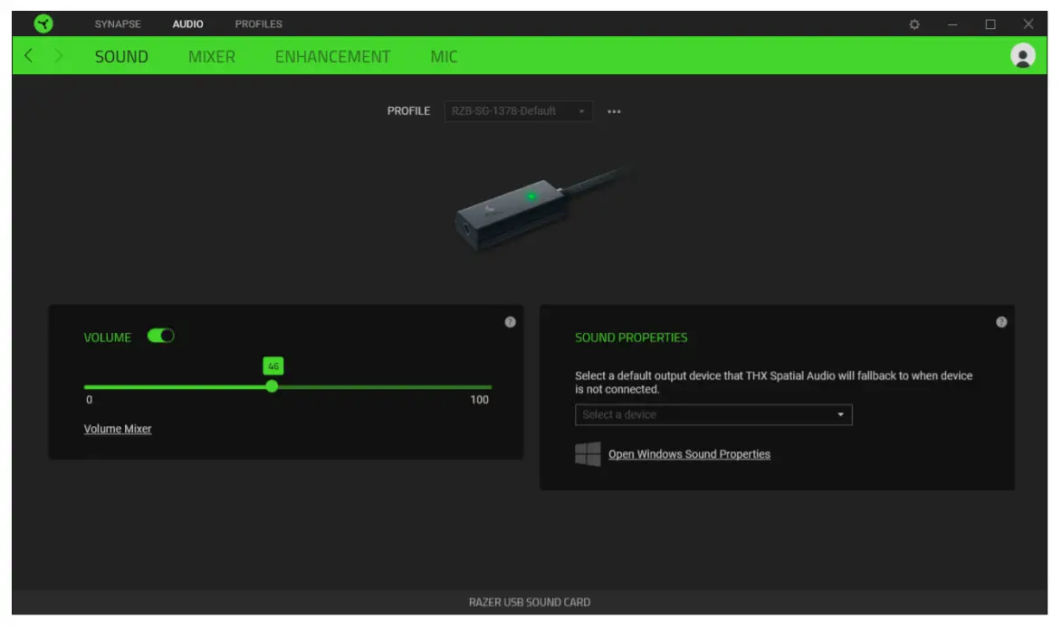 RAZER Gaming Headset -▪ ▪ AUDIO TAB