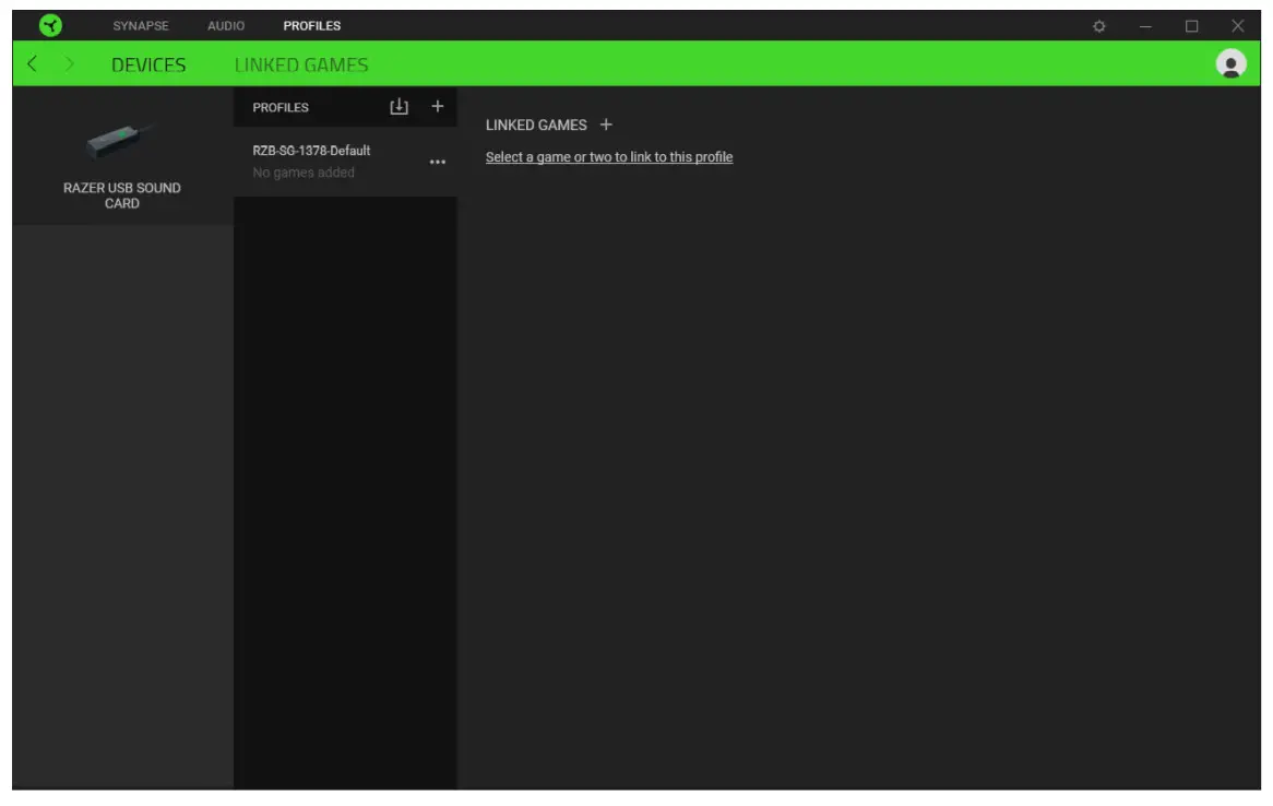 RAZER Gaming Headset -▪ ▪ PROFILES TAB