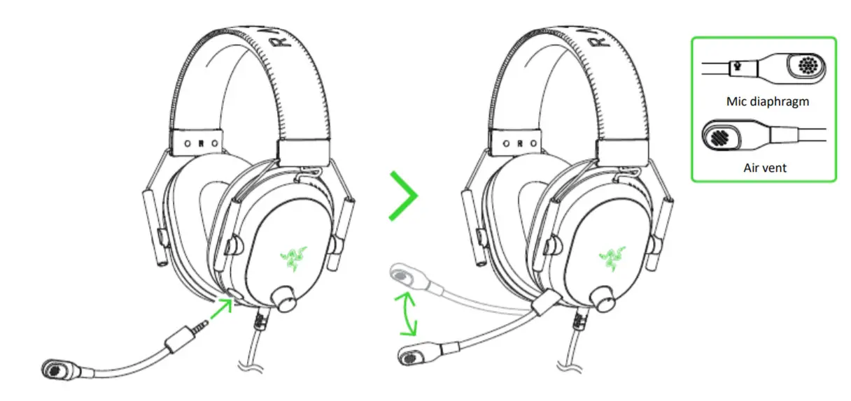 RAZER Gaming Headset -▪ ▪ USING THE MICROPHONE