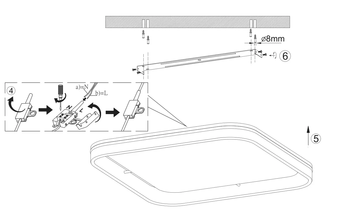 Paul Neuhaus 8417 Ceiling Light - electrical connection