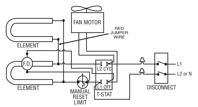 MARLEY WHB3000 Fan Forced Electric Wall Heaters - Wiring Diagrams