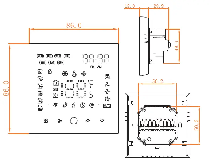 beca BAC-003 Series WiFi Thermostat Fan Coil FIG (1)..