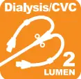 Teleflex CV 15142 UF You Bend Two Lumen Hemodialysis Catheter for High Volume Infusions - Icon