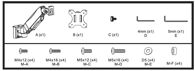 Kimex 150-3305 13-27 Inch PC Monitor Arm for Slatwall 1