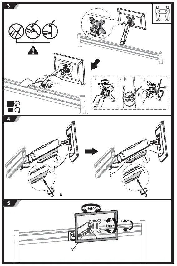 Kimex 150-3305 13-27 Inch PC Monitor Arm for Slatwall 3