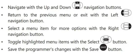 FIG 10 Menu Navigation