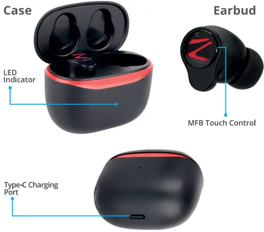ZEBRONICS ZEB Sound Bomb 10 Wireless Earbuds-FIG2