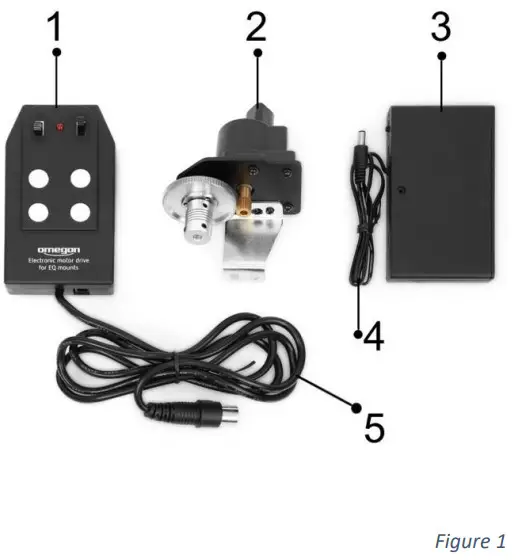 omegon EQ-320 RA Tracking Motor Set -he parts of the motor set upgrade