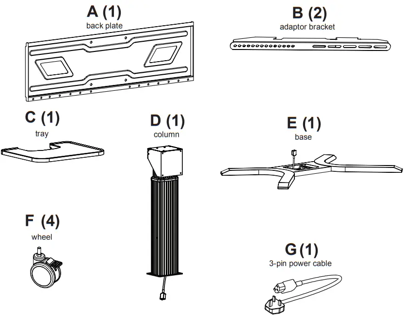 peerless AV PR598 M Flat Panel Motorised Trolley - Figure 6