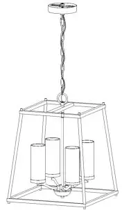 ZEVNI A04628 Gaza 4-Light Black Transitional Chandelier-01