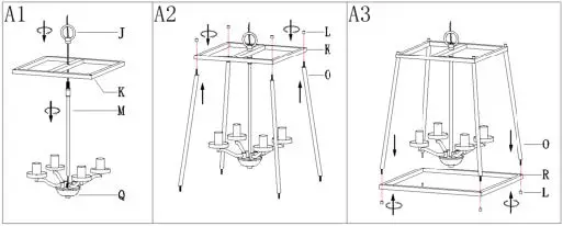 ZEVNI A04628 Gaza 4-Light Black Transitional Chandelier-03