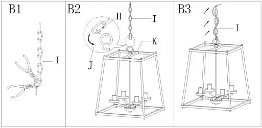 ZEVNI A04628 Gaza 4-Light Black Transitional Chandelier-04