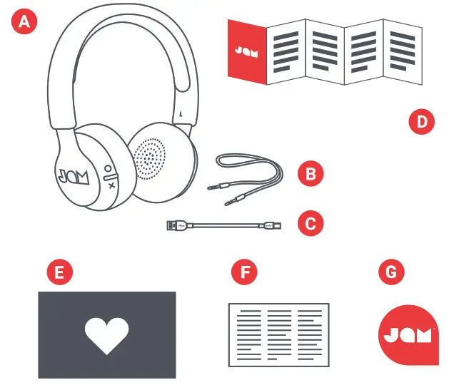 JAM HP202 Been There On-Ear Wireless Headphones - CONTENTS