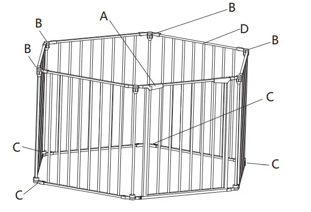 JAXSUNNY HG61U0721 6 Panel Metal Fireplace Baby Gates Hearth Gate (2)