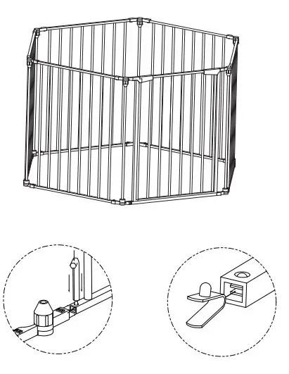 JAXSUNNY HG61U0721 6 Panel Metal Fireplace Baby Gates Hearth Gate (8)