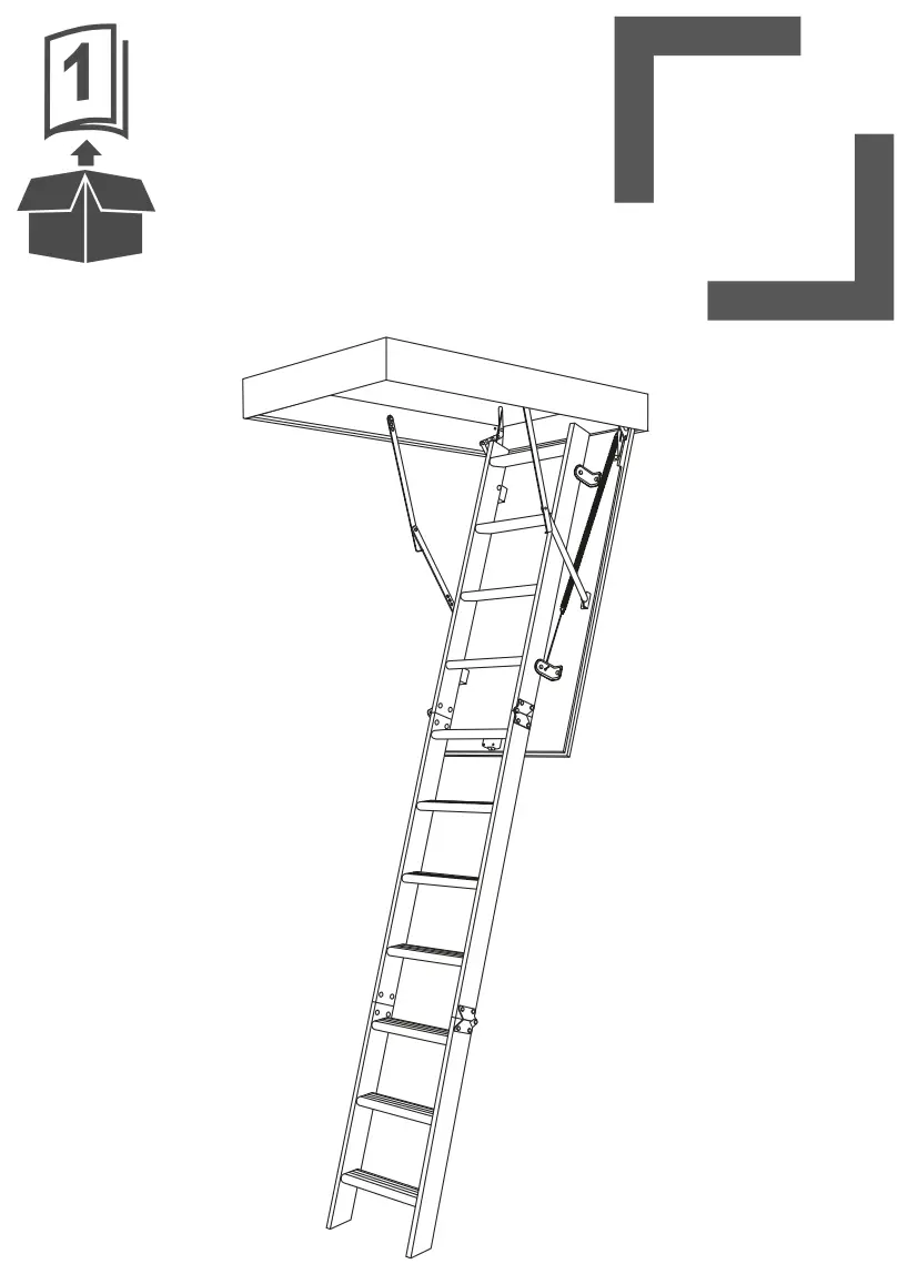 KingFisher 3663602522492 3 Section 12 Tread Insulated Hatch Folding Loft ladder Kit