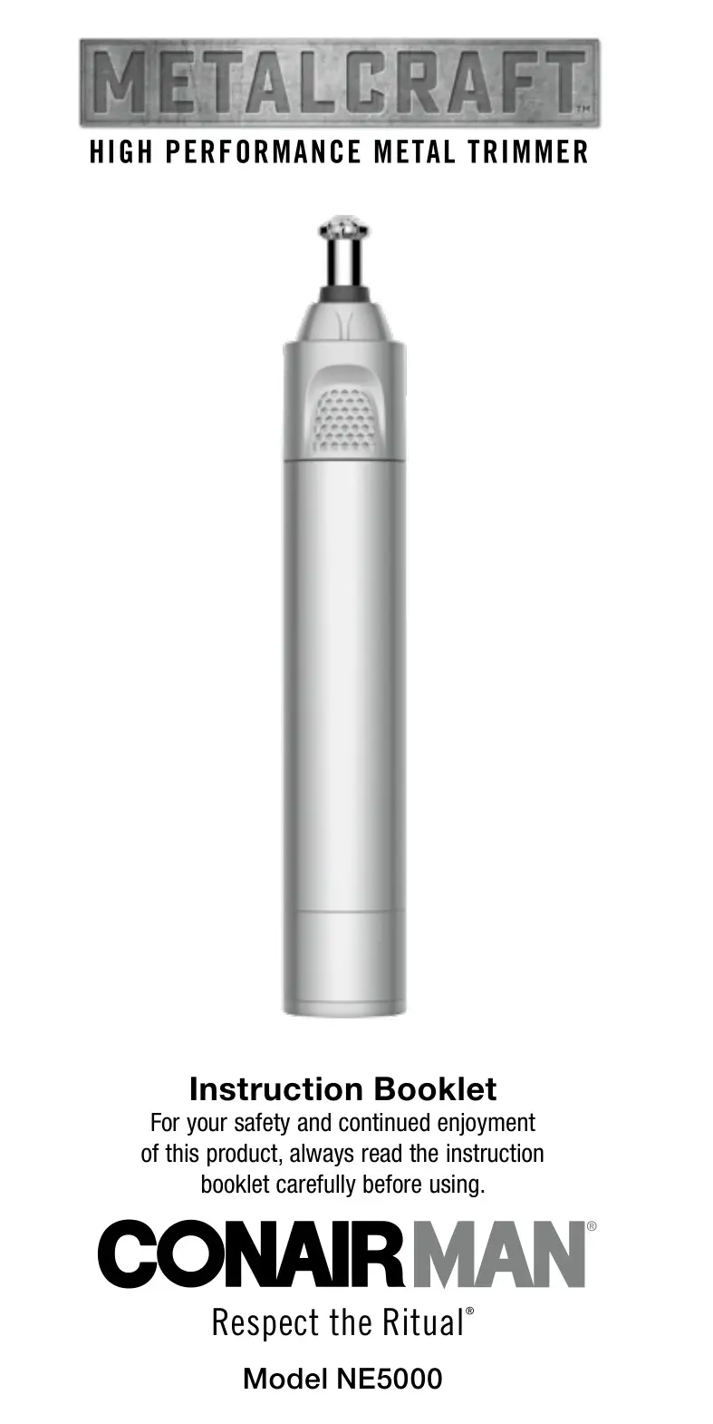 CONAIR NE5000 High Performance Metal Trimmer Instruction Manual