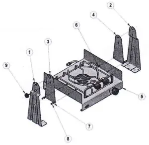 eno 0614 Atoll Gas Stove - DIMENSIOI{S GAS STOVE 1