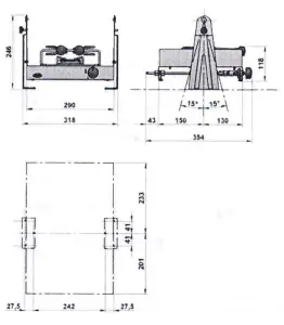 eno 0614 Atoll Gas Stove - DIMENSIOI{S GAS STOVE 2