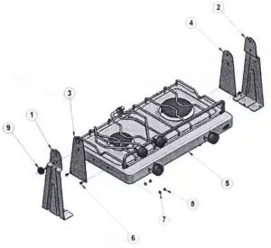 eno 0614 Atoll Gas Stove - DIMENSIOI{S GAS STOVE 3