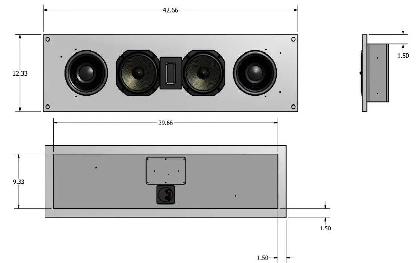 LEGACY Silhouette Center Loudspeaker System - Silhouette Center Pro In Wall Installation 1