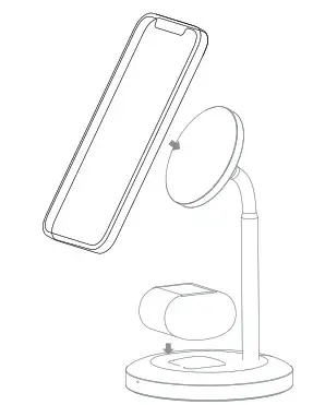 POWERQI LC26C Magnetic Desktop Stand Wireless Charger- Method