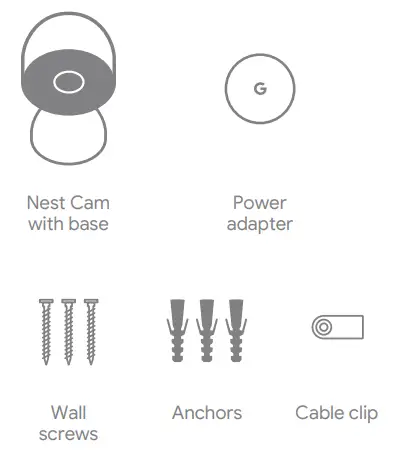 Google GA01317-US Nest Camera with Base - What’s included