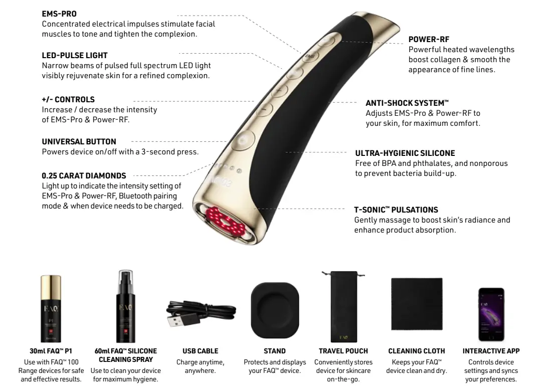 FAQ SWISS 7640260120136 Faq 103 Diamond Professional Anti Aging Handheld Device - diagram