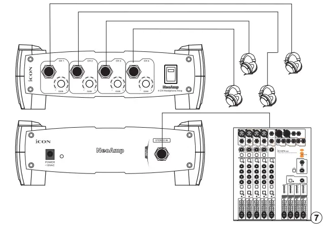 iCON PD3V203 Neo Amp 4 Channel Stereo Headphone-Fig7