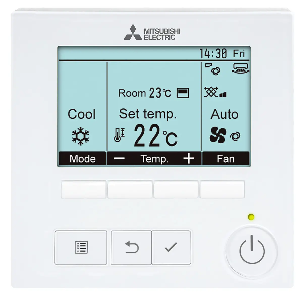 MITSUBISHI ELECTRIC PAR 40MAA Local Wall Controller with Backlit LCD Screen - Cover