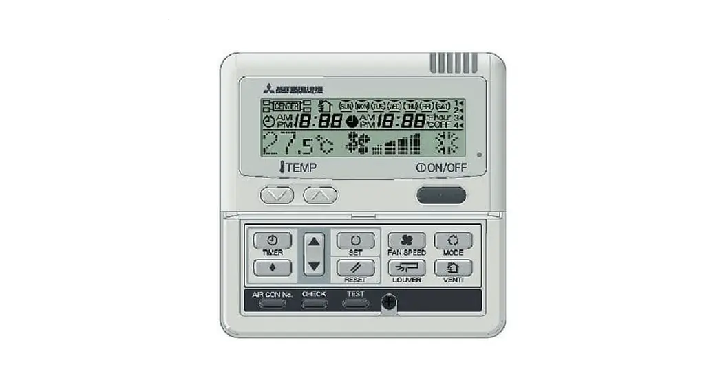 Mitsubishi Electric Par-40maa Local Wall Controller With Backlit Lcd Screen User Guide