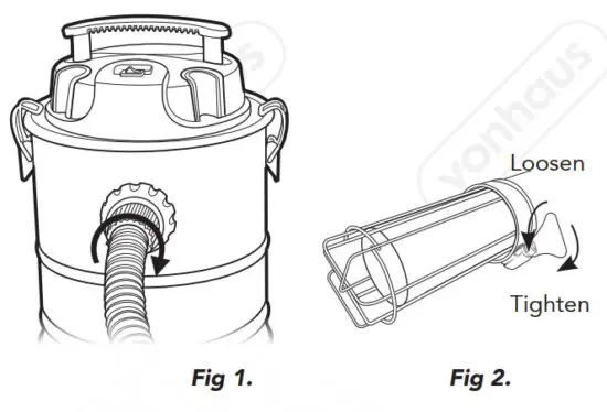 VonHaus 3500060 15L ASH Vacuum - USAGE
