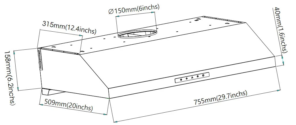 VRH-ARLINGTON 30SS Stainless Steel Under Cabinet - Diyagram