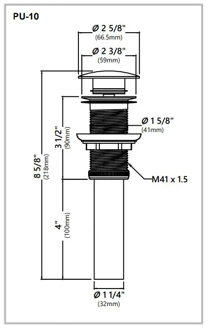 Kraus Ceramic Bathroom Vessel Sinks Installation Guide - DIMENSIONS