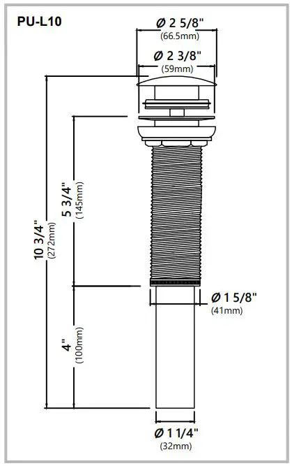 Kraus Ceramic Bathroom Vessel Sinks Installation Guide - DIMENSIONS