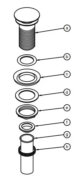 Kraus Ceramic Bathroom Vessel Sinks Installation Guide - PU-10 DIAGRAM AND PARTS LISTS