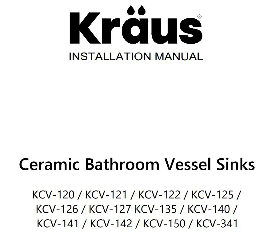 Kraus Ceramic Bathroom Vessel Sinks Installation Guide