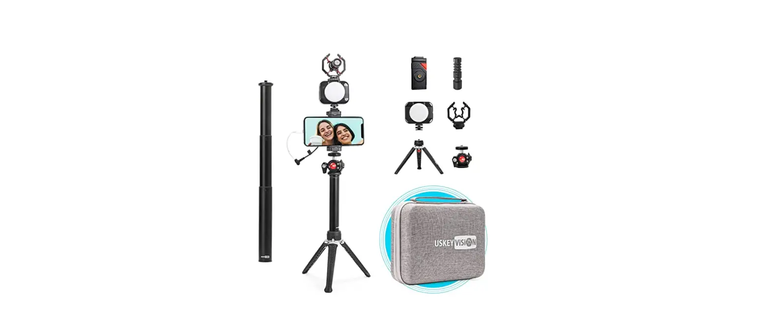 Uskey Vision V-max Smartphone Video Vlogging Kit Video Microphone Light Kit User Manual