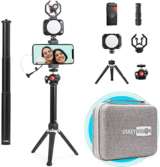 USKEY-VISION-V-Max-Smartphone-Video-Vlogging-Kit-Video-Microphone-Light-Kit-product