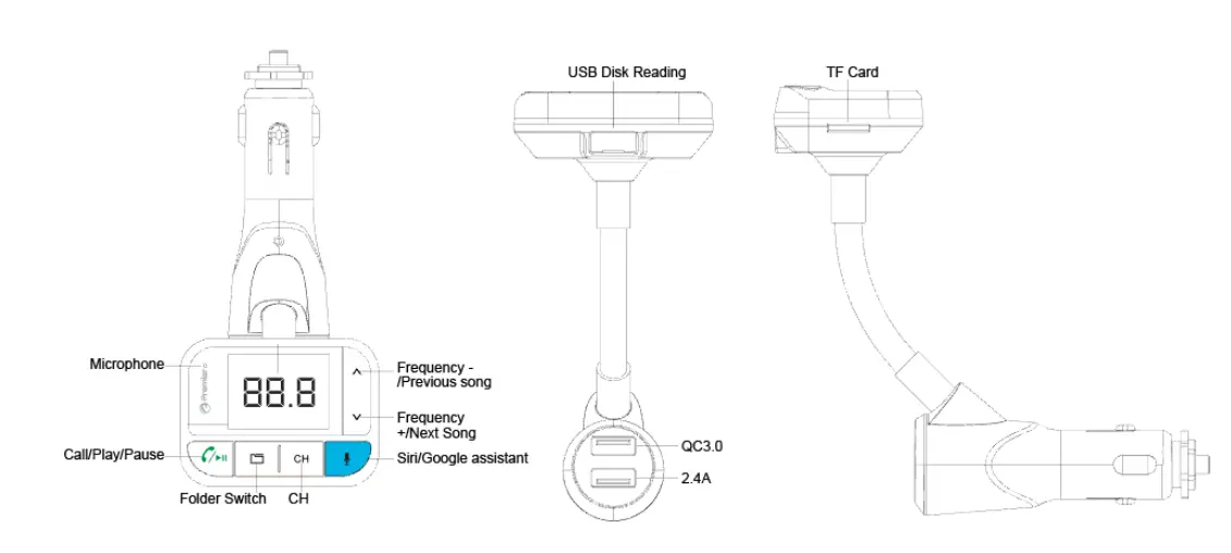 Premier ACCESSORY GROUP BT712S Bluetooth Hands Free Car Kit 1