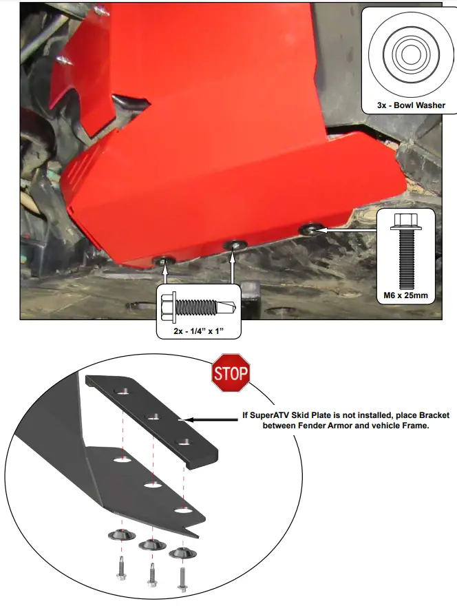 SuperATV XP1000 Front Inner Fender Armor - 5