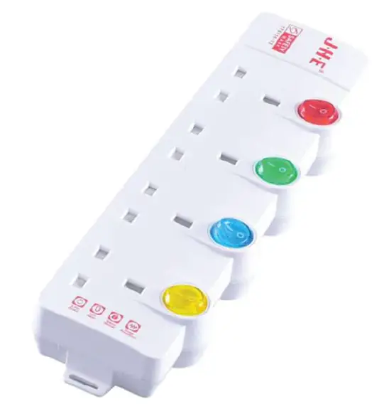 PowerPac JHE848 x JHE 4 Way Extension Cord with 2 Pin Direct product