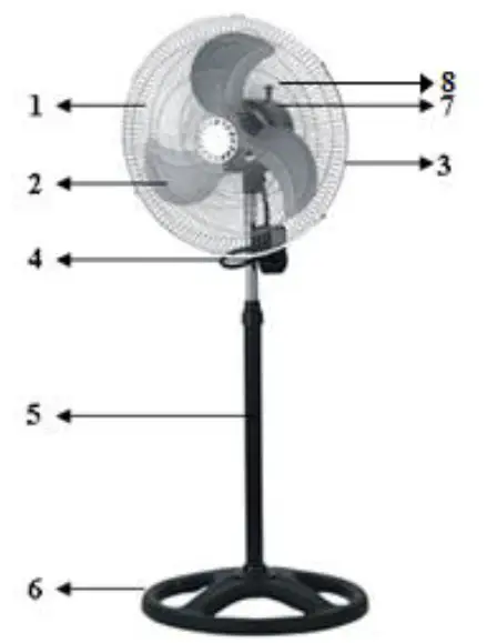 celsius CELHV150 45cm High-Velocity Pedestal Fan FIG 1