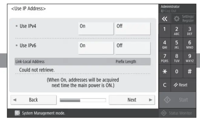 Canon Multifunction Printer -Network Settings