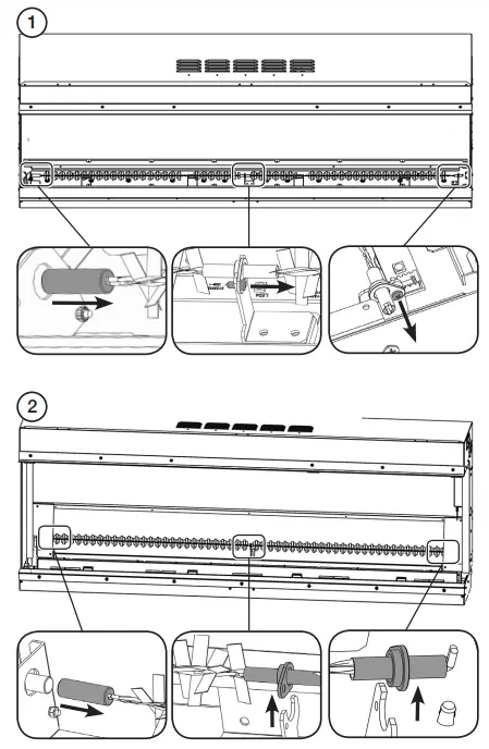REMOVING THE FUELBED EFFECT SPINDLE
