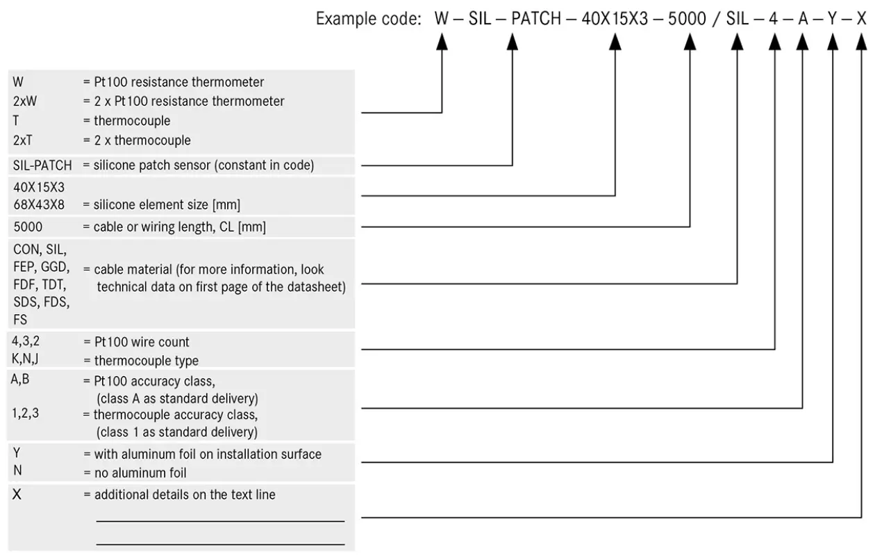 EPIC SENSORS Silicone Patch Sensor with Cable Type T SIL PATCH W SI PATCH - Code key