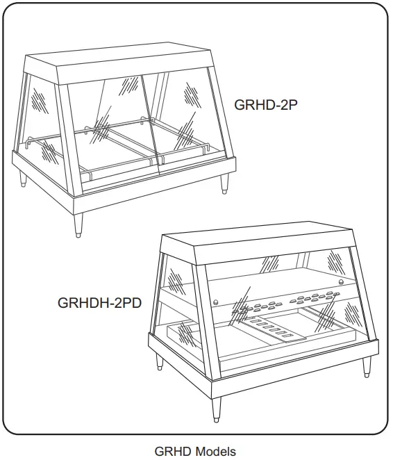 Hatco GRCD and GRHD Series Glo Ray Heated Display Cases - GRCD models 1