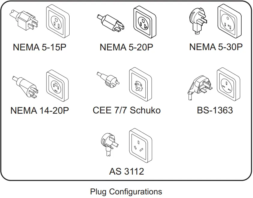Hatco GRCD and GRHD Series Glo Ray Heated Display Cases - Plug Configurations
