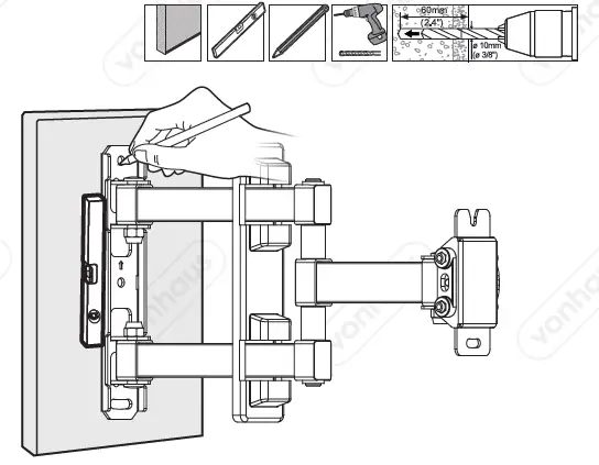 VonHaus-3000245-Tilt-and-Swivel-TV-Bracket-FIG-10